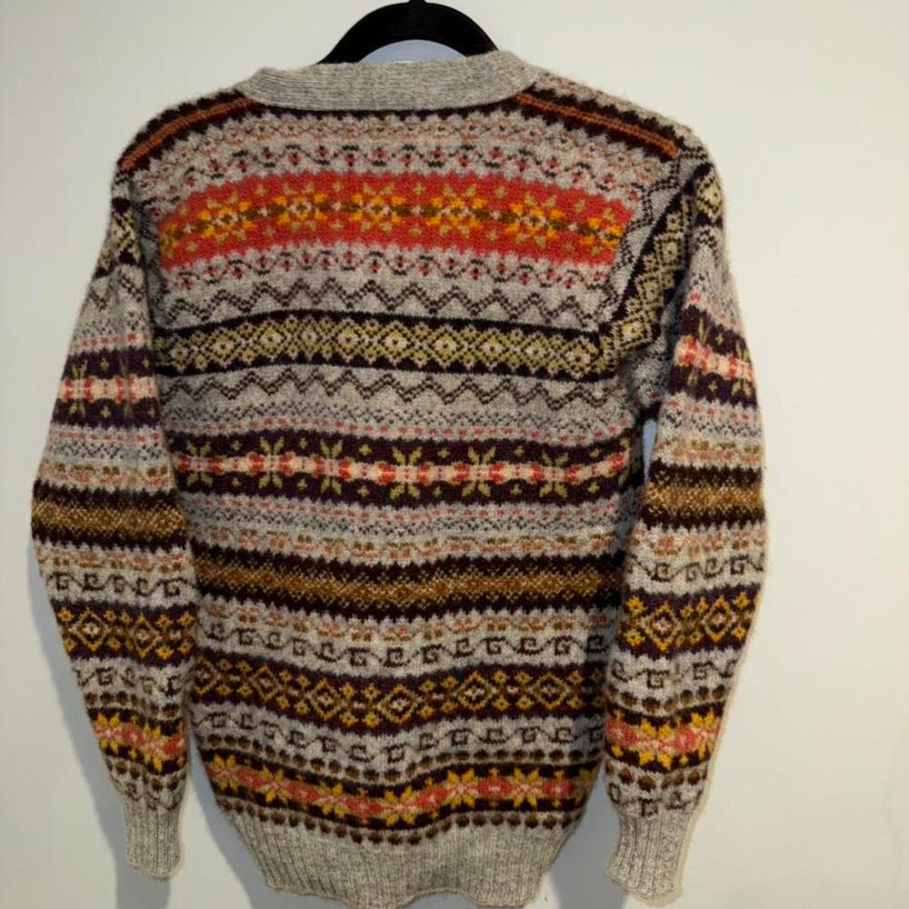 Howlin’ by Morrison Fair Isle Wool Cardigan Made in Scotland Nordic Sweater - Picture 4 of 5
